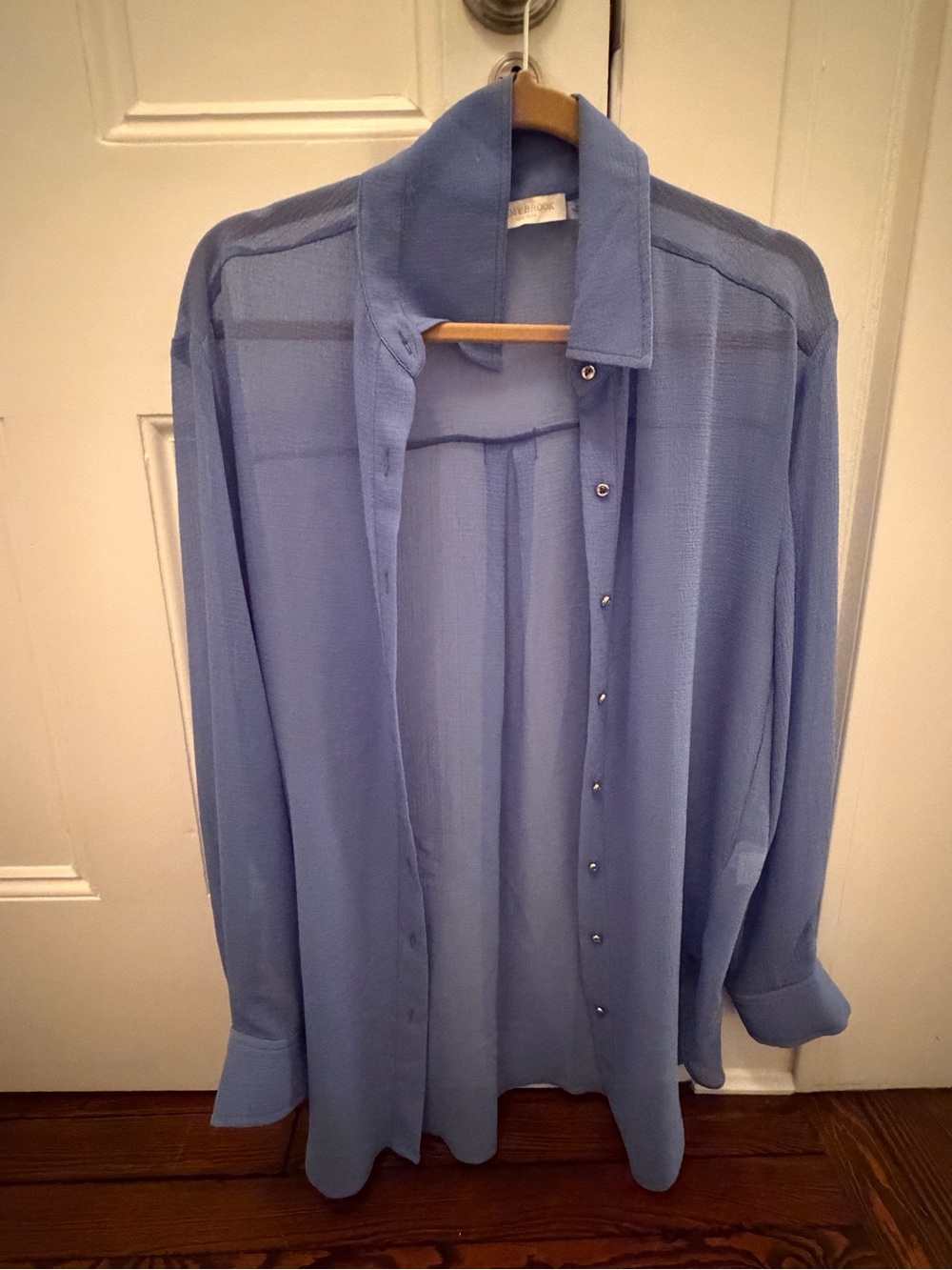 Ramy Brook Light Blue Sheer Swim Coverup Shirt